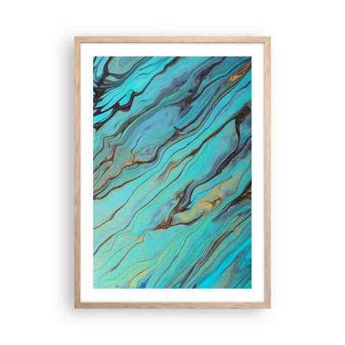 Affisch i ram av ljusek - Turkost tidvatten - 50x70 cm