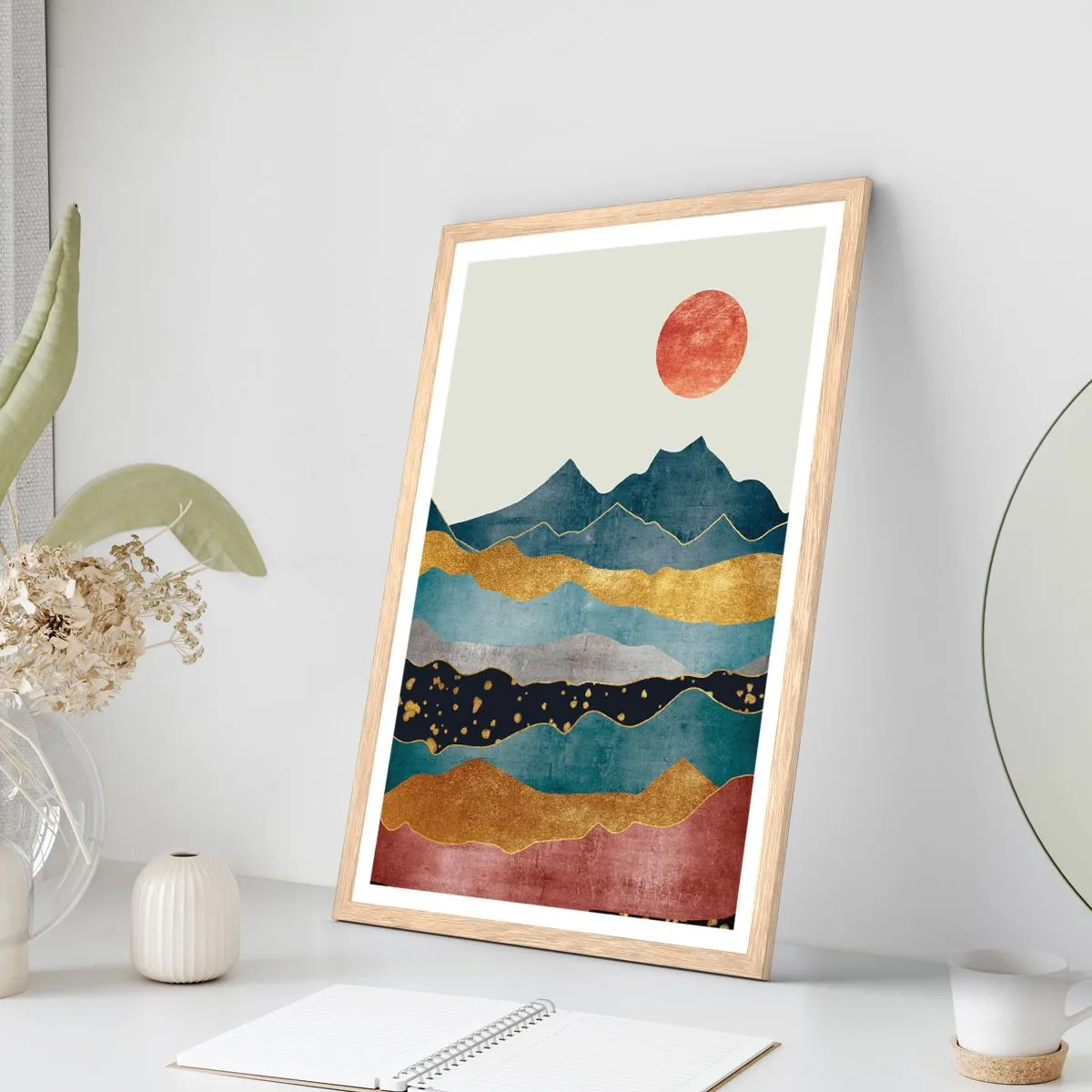 Affisch i ram av ljusek - Världens tvärsektion - 50x70 cm