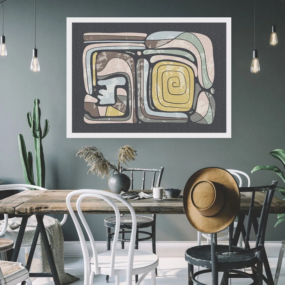 Affisch - Abstraktion i en förcolumbiansk anda - 100x70 cm