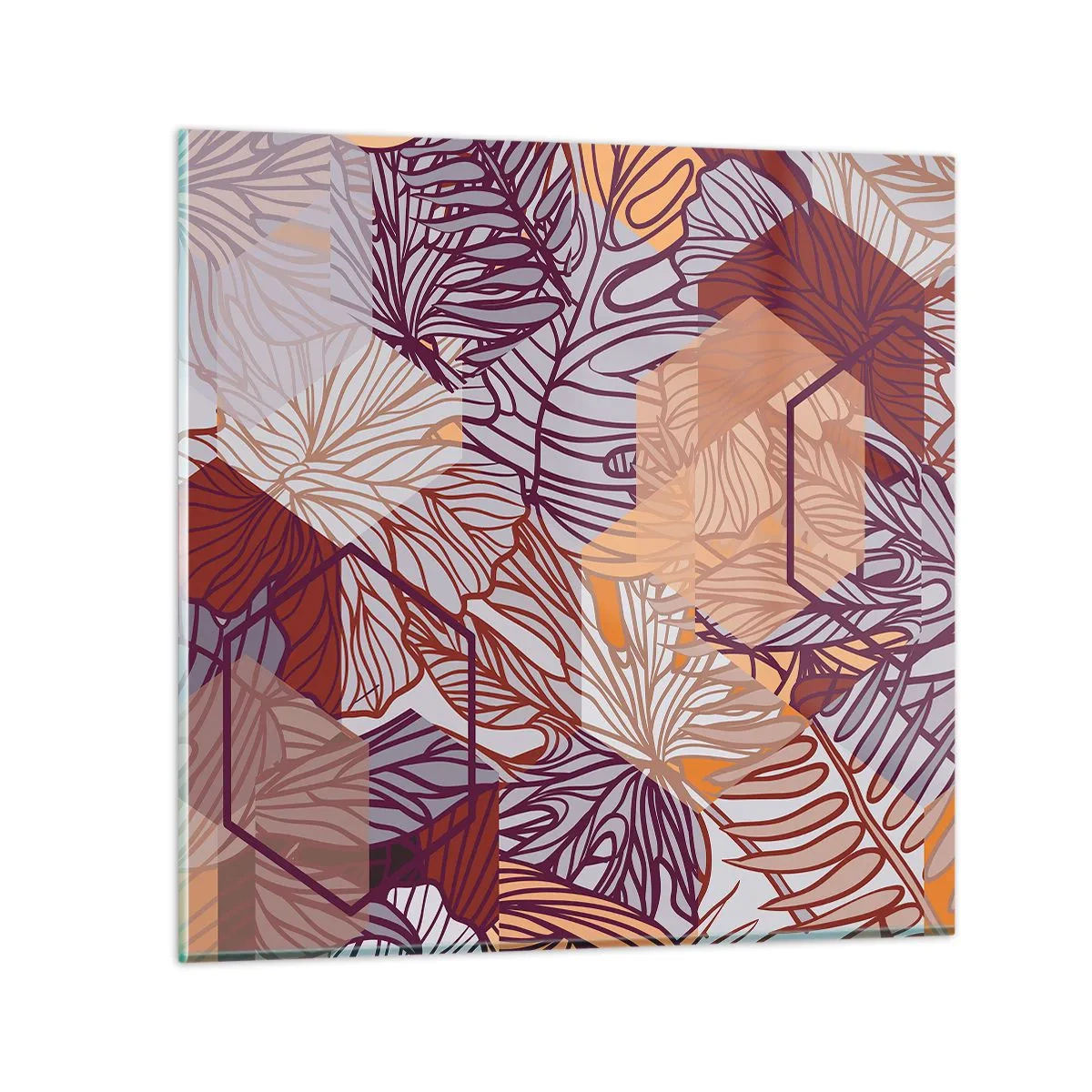 Glastavla - Bild på glas - Ett möjligt förhållande mellan geometrin och naturen - 40x40 cm