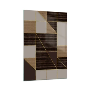 Glastavla - Bild på glas - Mosaik av brun och guld - 70x100 cm