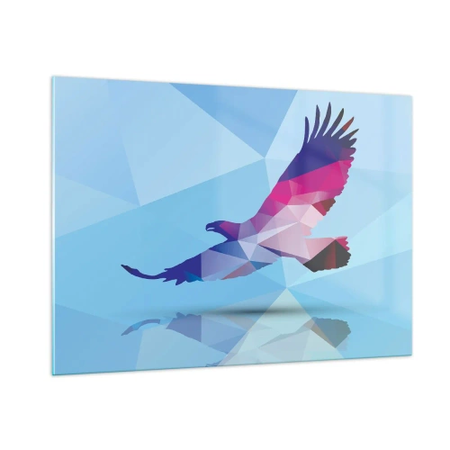 Glastavla - Bild på glas - Örn i lila kristall - 100x70 cm