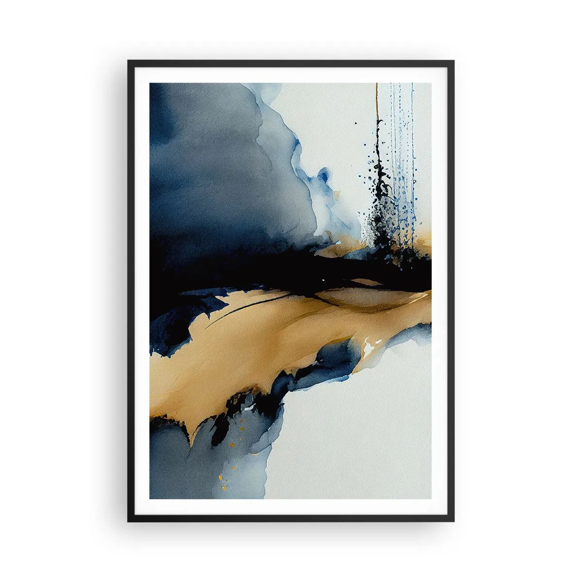 Affisch i svart ram - Bakom ridån - 70x100 cm