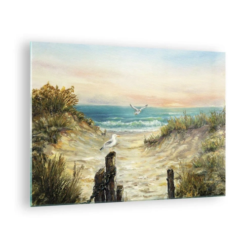 Glastavla - Bild på glas - Vindlös reträtt - 70x50cm - Vindstilla - Modern väggdekoration för vardagsrum och sovrum ARTTOR