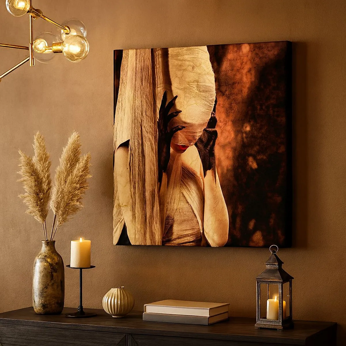 Canvastavla - Bild på duk - Mellan det goda och det onda - 30x30 cm