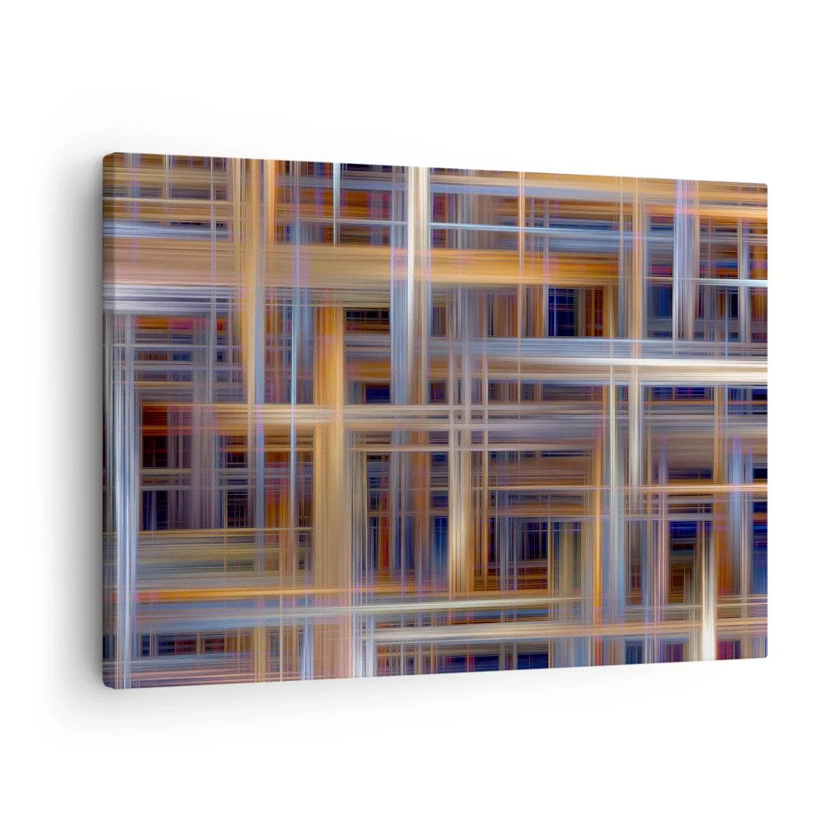 Canvastavla - Bild på duk - Abstrakta geometriska mönster i pastellfärger - 70x50cm - Vävd av ljus - Modern väggdekoration för vardagsrum och sovrum ARTTOR