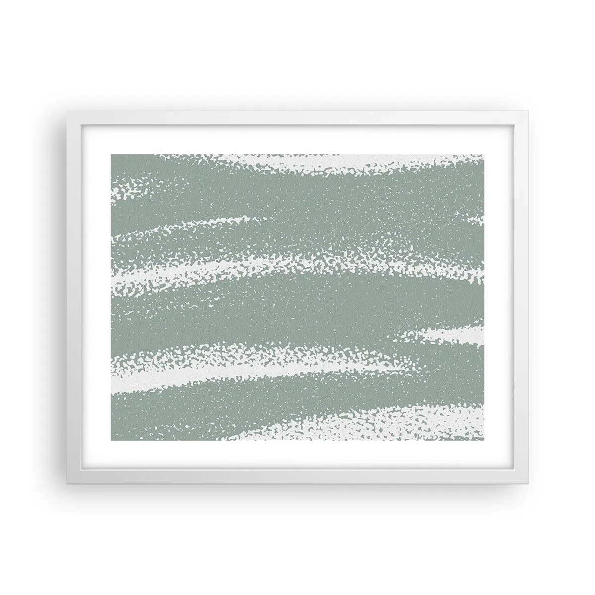 Affisch i vit ram - Abstraktion i vinterstämning - 50x40 cm