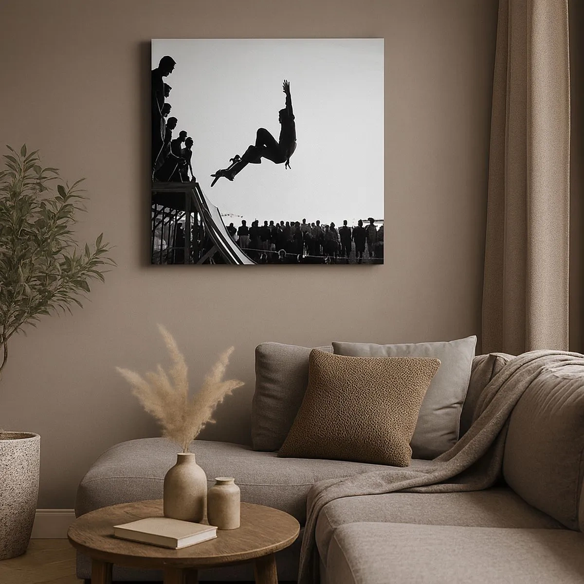 Canvastavla - Bild på duk - Hjältar och tittare - 30x30 cm