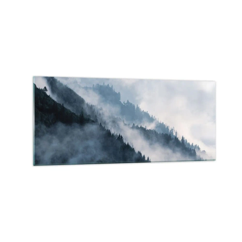 Glastavla - Bild på glas - Fjällens mystik - 120x50 cm