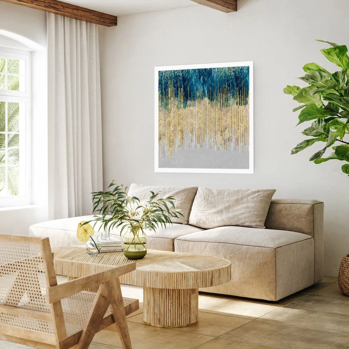 Affisch - Förgylld gräns - 60x60 cm