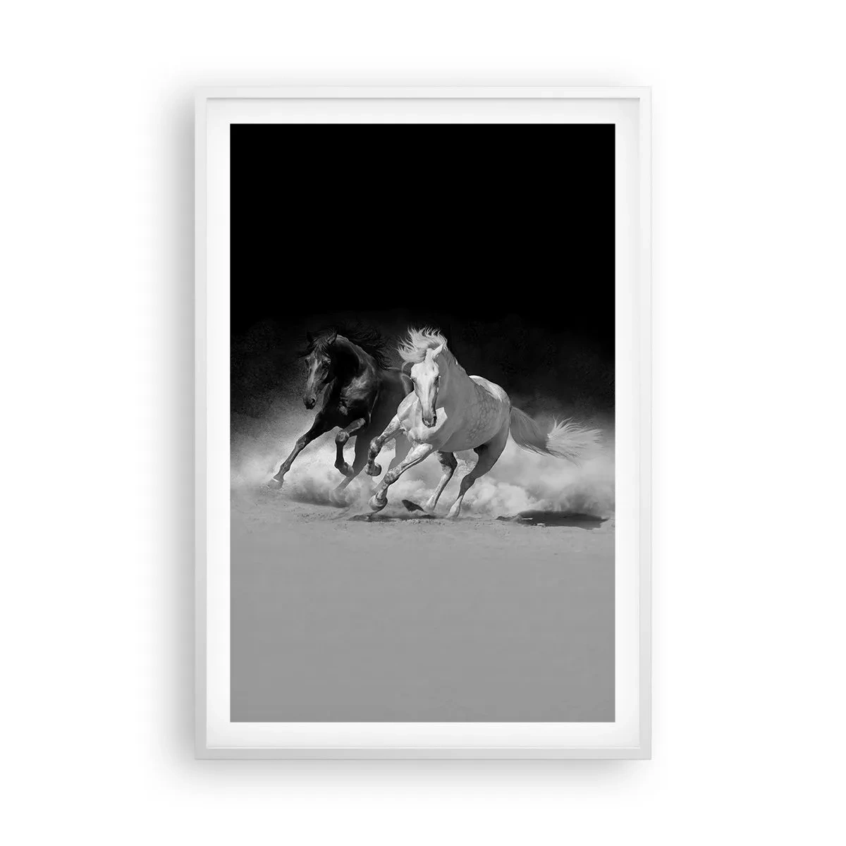 Affisch i vit ram - Frihetens galopp - 61x91 cm