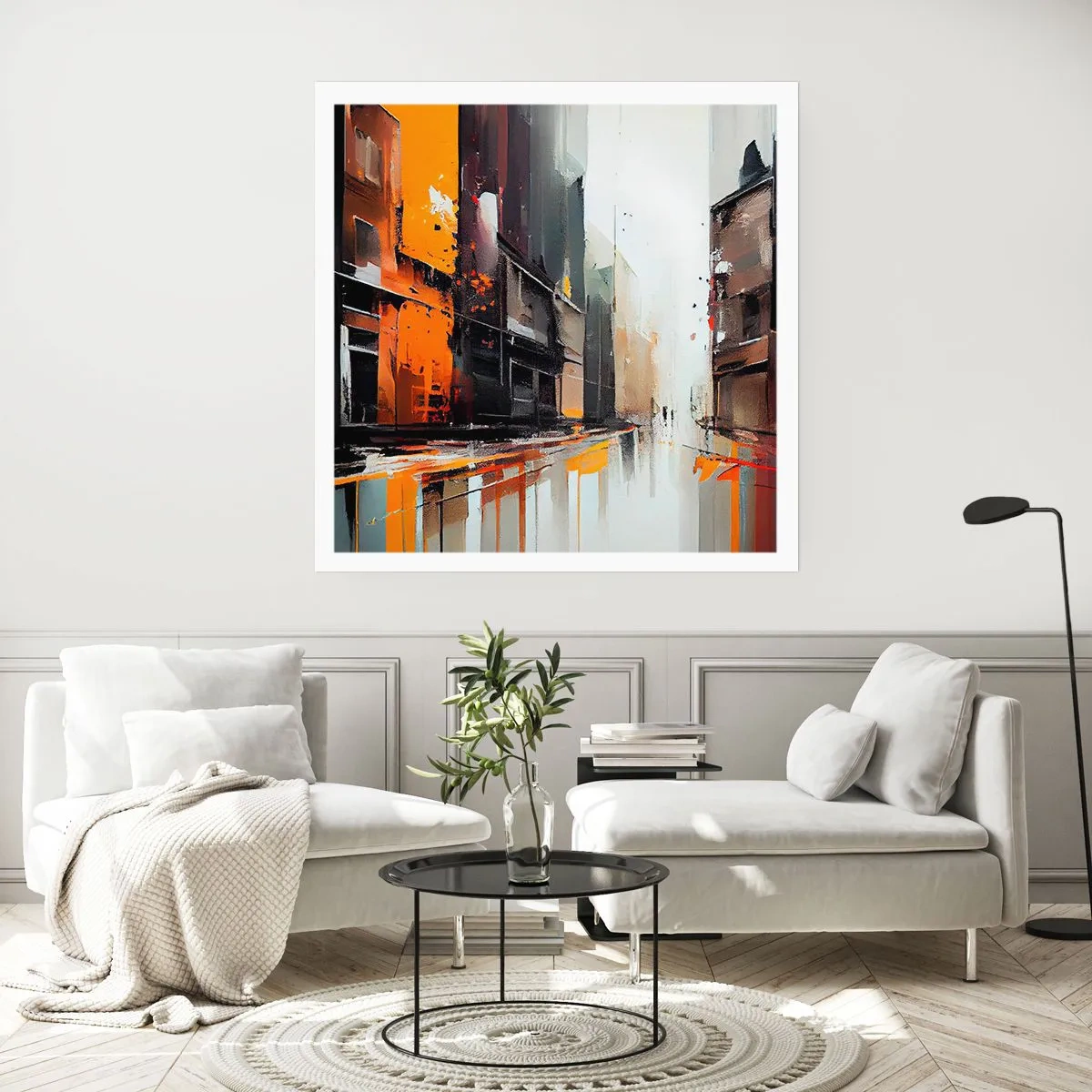 Affisch - Regnig dag - 40x40 cm