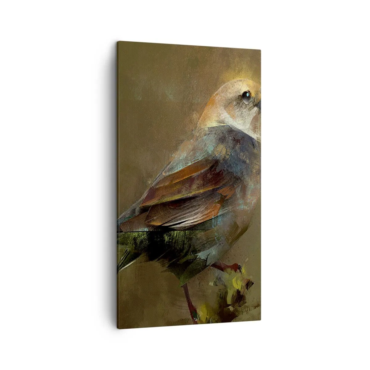 Canvastavla - Bild på duk - Gråsparv, en liten fågel - 45x80 cm