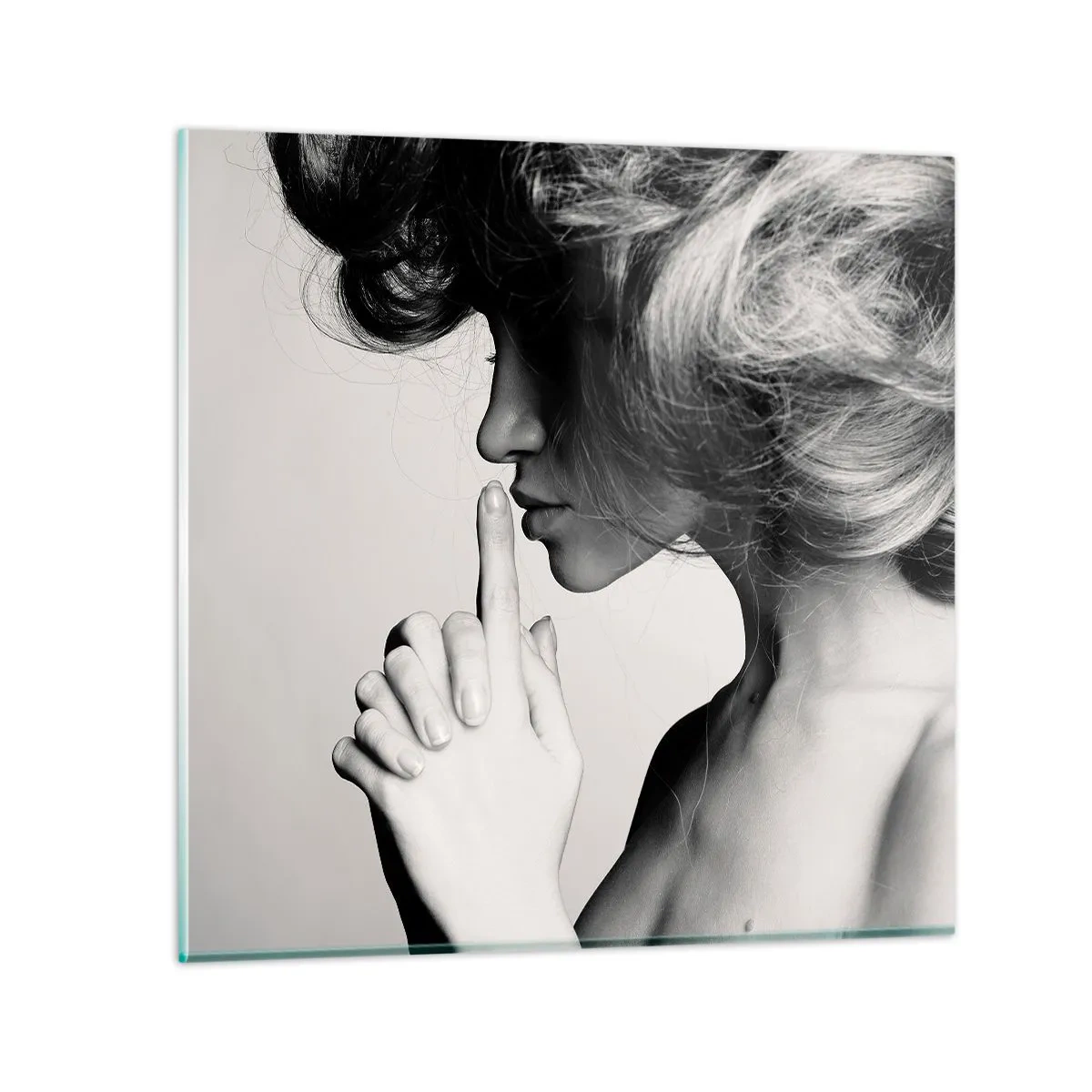 Glastavla - Bild på glas - Lyssnar på sig själv - 60x60 cm