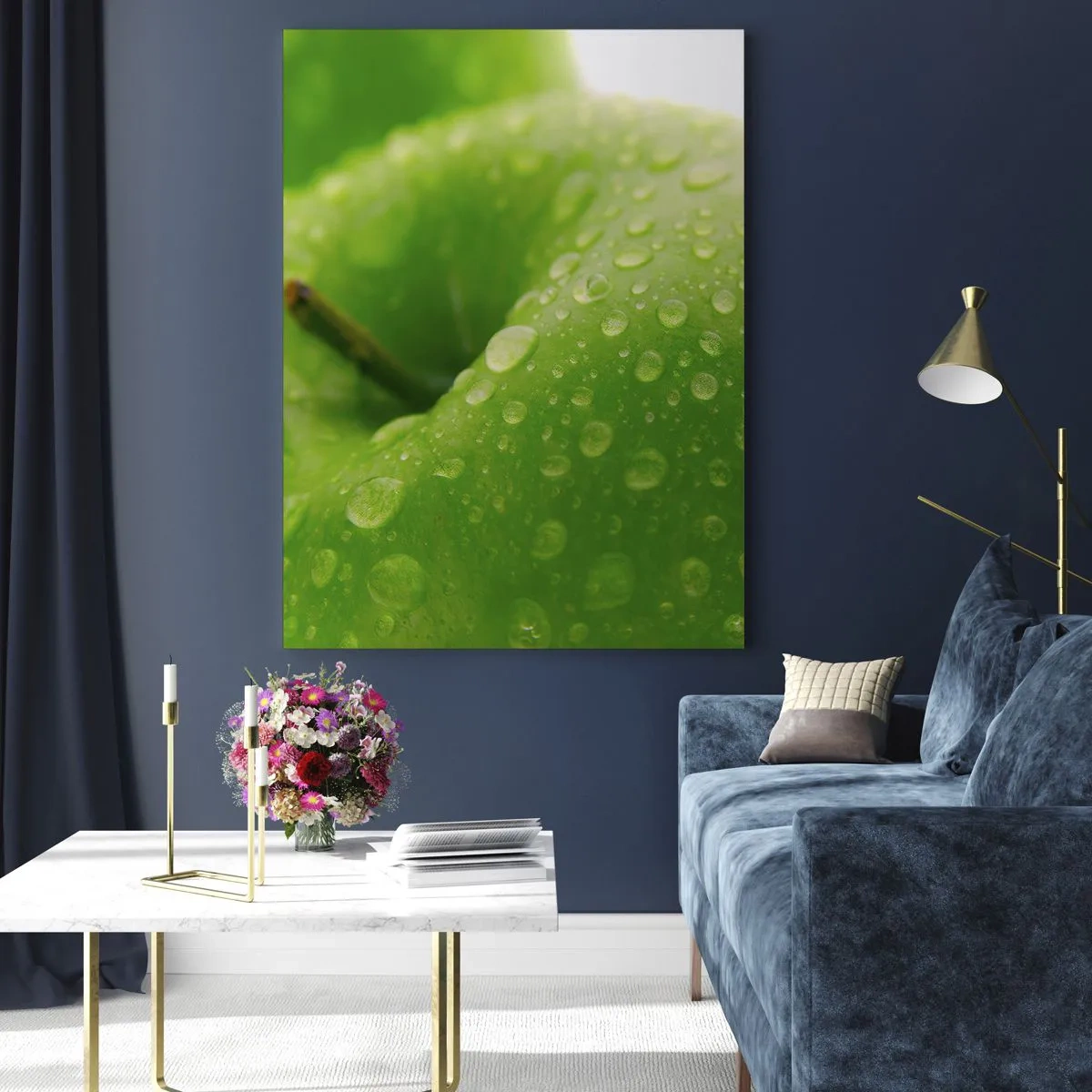 Glastavla - Bild på glas - Kylig grön fräschhet - 50x70 cm