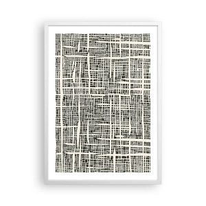 Affisch i vit ram - Vävd komposition - 50x70 cm