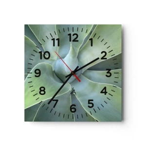 Väggklocka - Klocka på glas - Det gröna föds - 30x30 cm