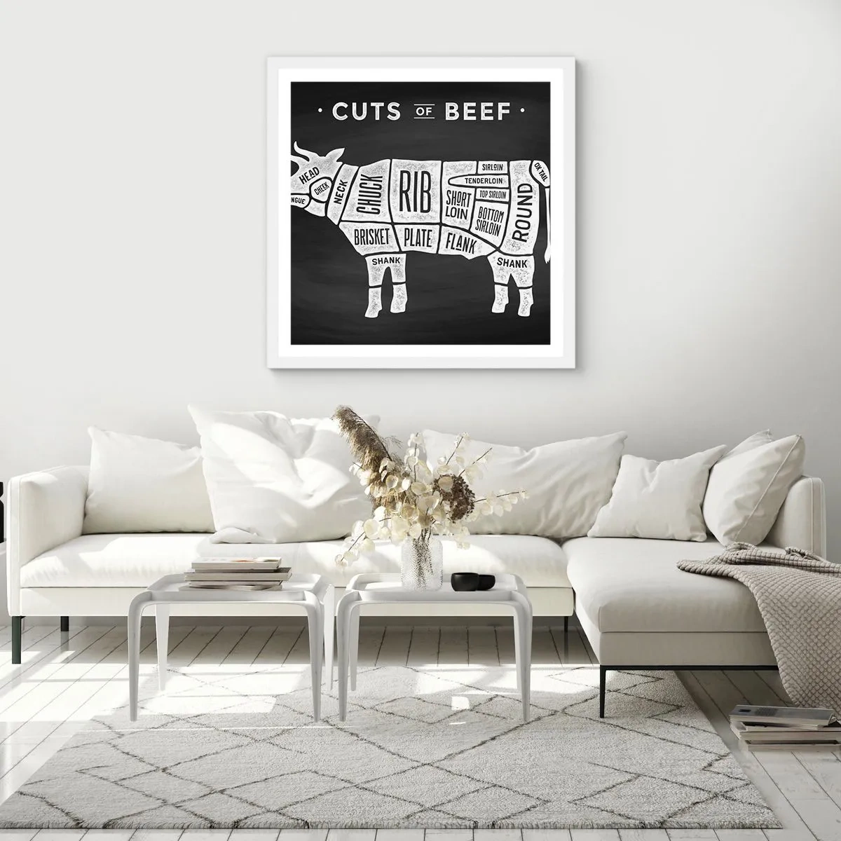 Affisch i vit ram - Styckarens ABC - 50x50 cm