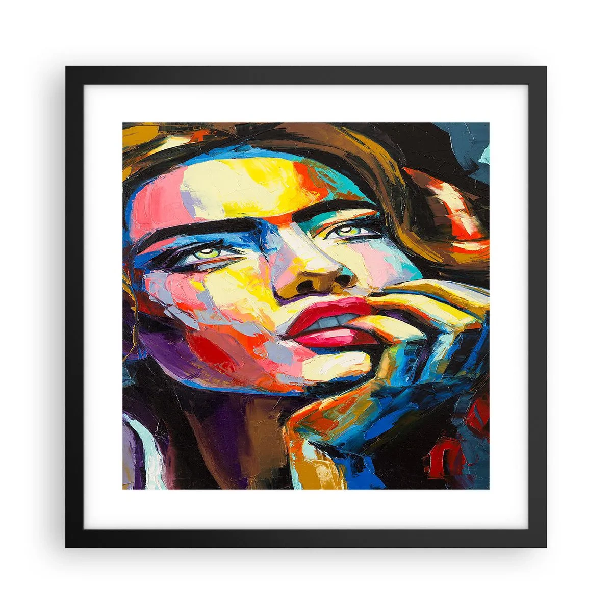 Affisch i svart ram - Drömmar seglar i himlen som fåglar - 40x40 cm