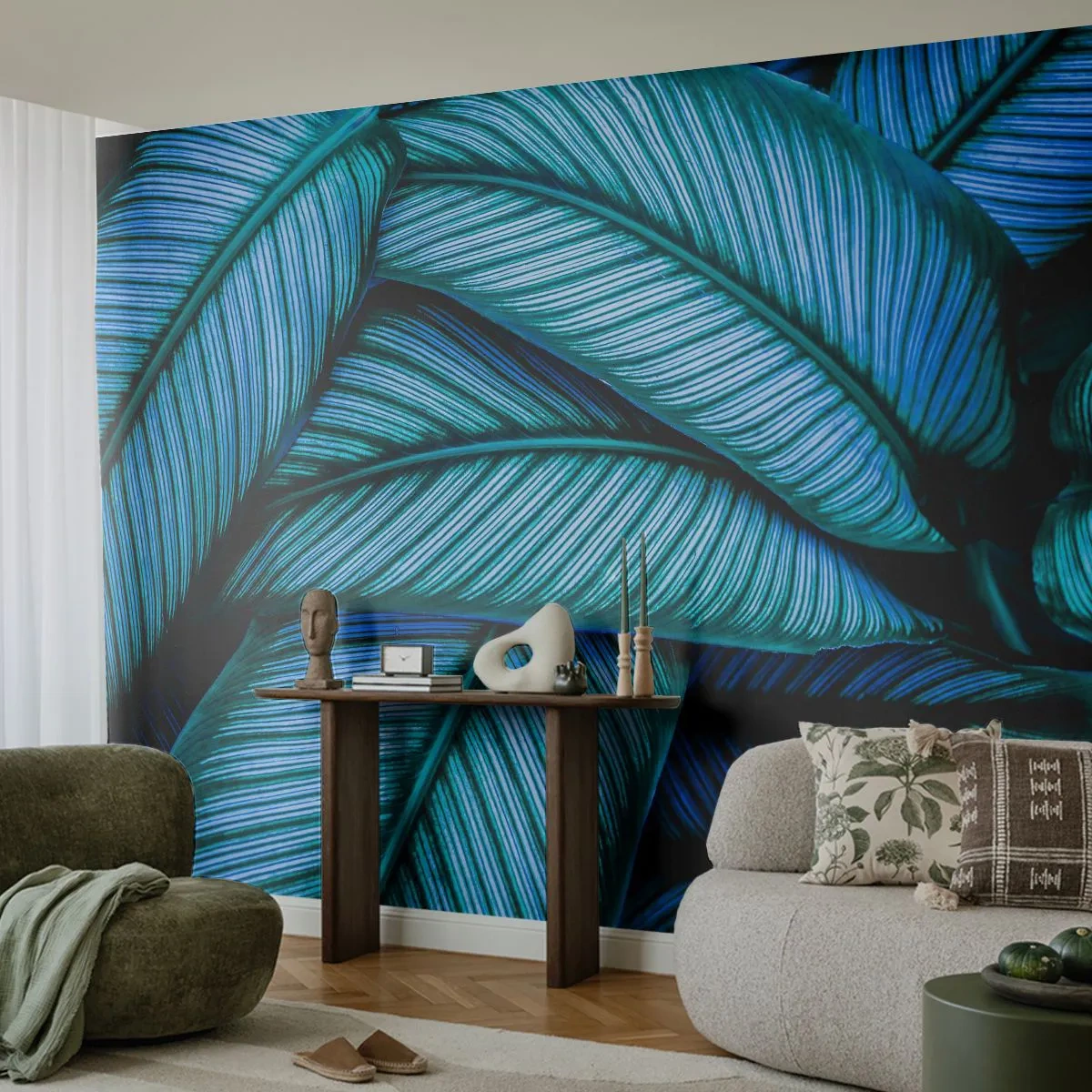 Fototapet Premium Canvas - Livslinjer - Löv, Botanik, Växter - 250x175 cm