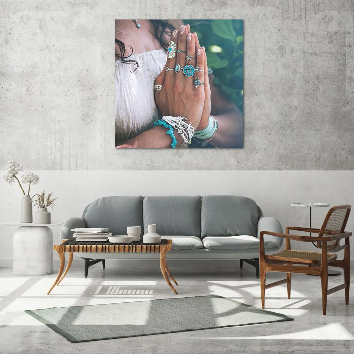 Glastavla - Bild på glas - Välkommen till existensens centrum - 40x40 cm