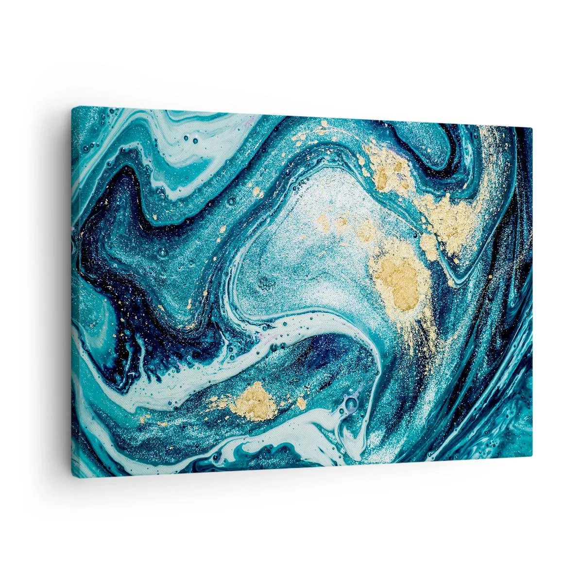 Canvastavla - Bild på duk - Blå virvel - 70x50 cm