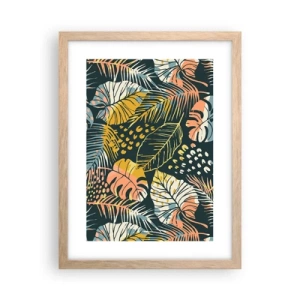 Affisch i ram av ljusek - Lövfantasi - 30x40 cm
