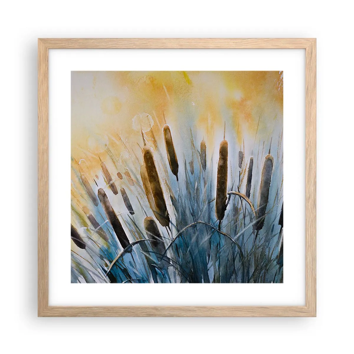 Affisch i ram av ljusek - Vattnets kyla, solens hetta - 40x40 cm