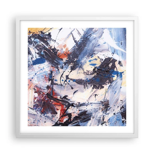 Affisch i vit ram - Abstraktionen galna dans - 50x50 cm