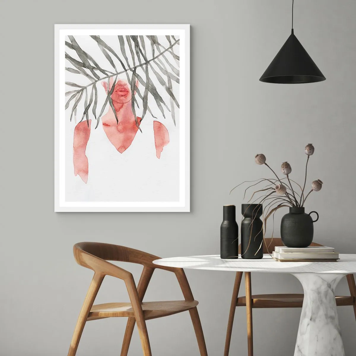 Affisch i vit ram - Tropikens dam - 61x91 cm