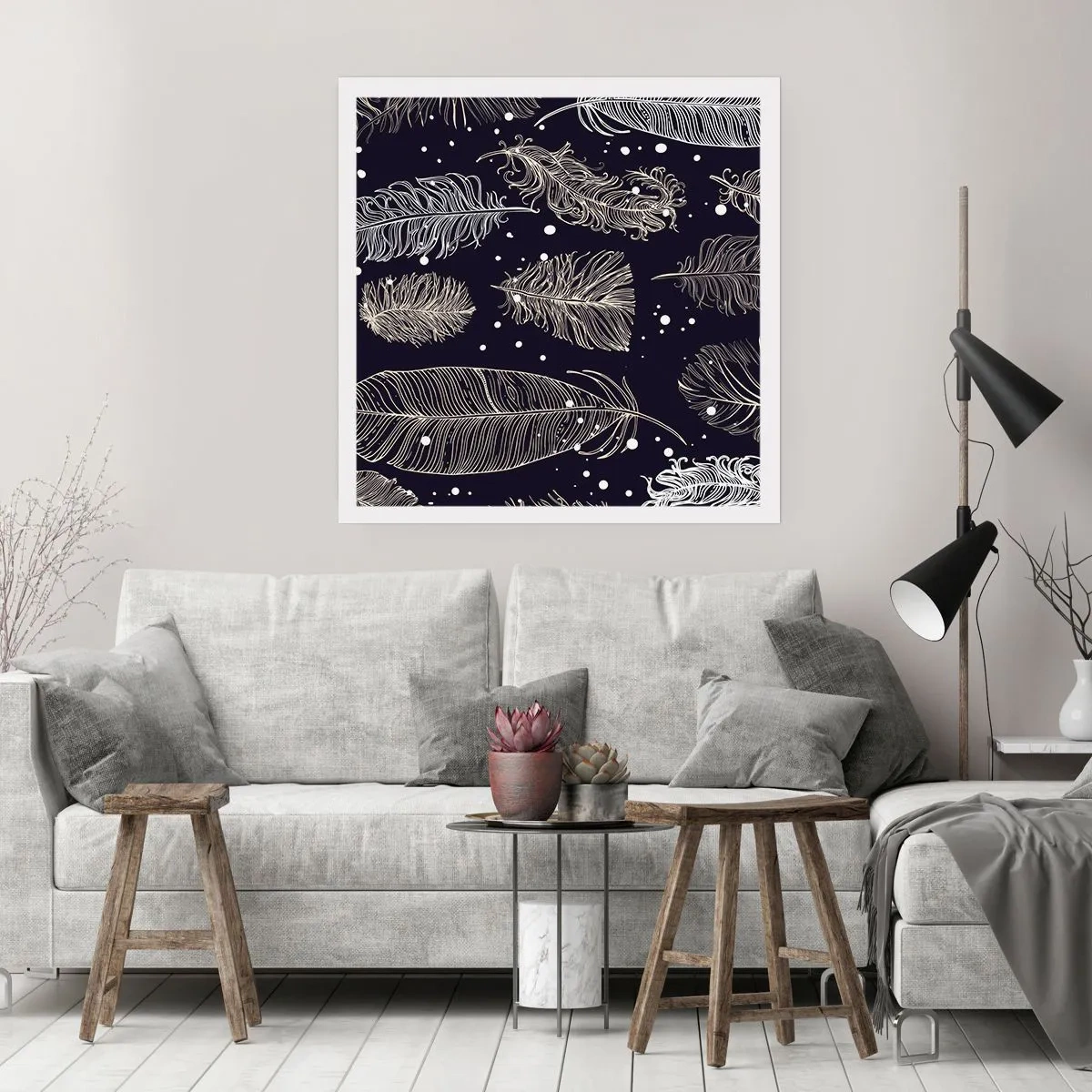 Affisch - Fjäderspets - 60x60 cm