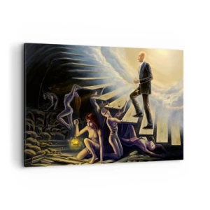Canvastavla - Bild på duk - Danteisk vandring mot ljuset  - 120x80 cm