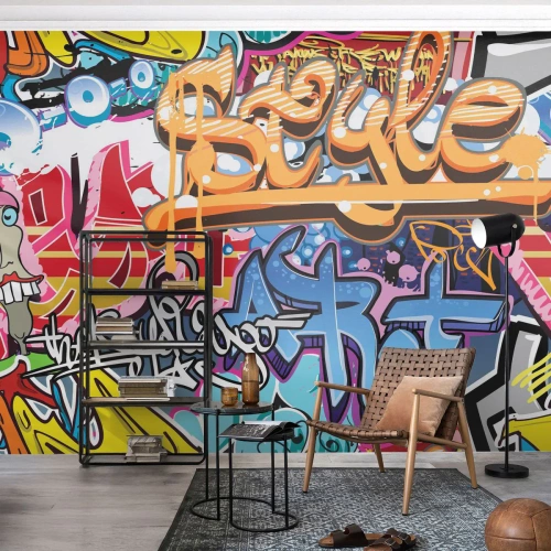 Fototapet på mått Premium Sand - Muralmålning... - Graffiti, Bit, Modernt mönster