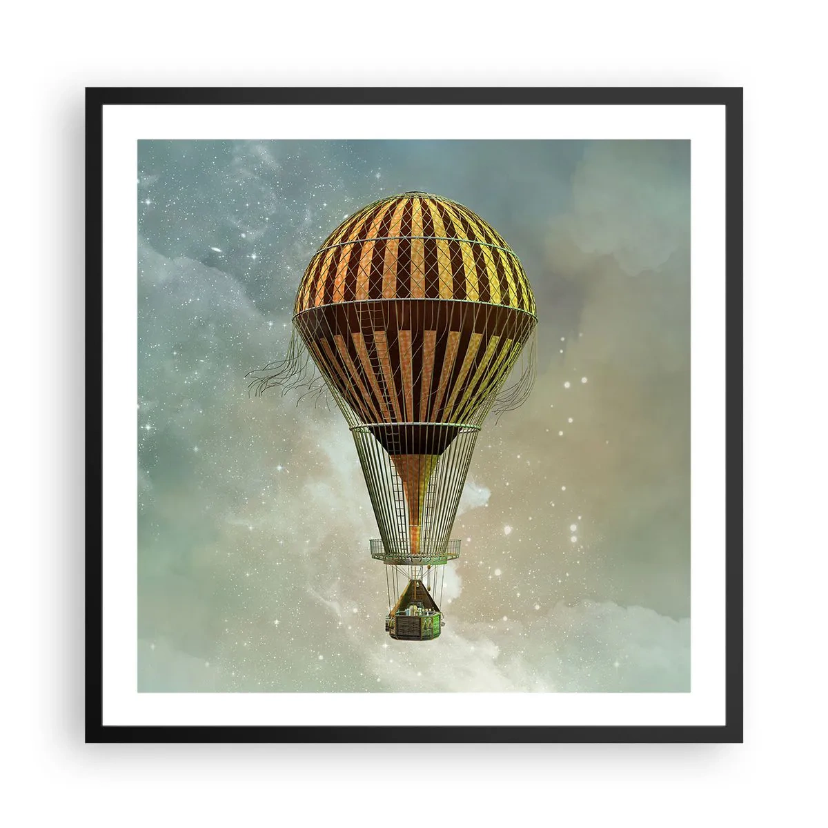 Affisch i svart ram - Banbrytande flygningar - 60x60 cm