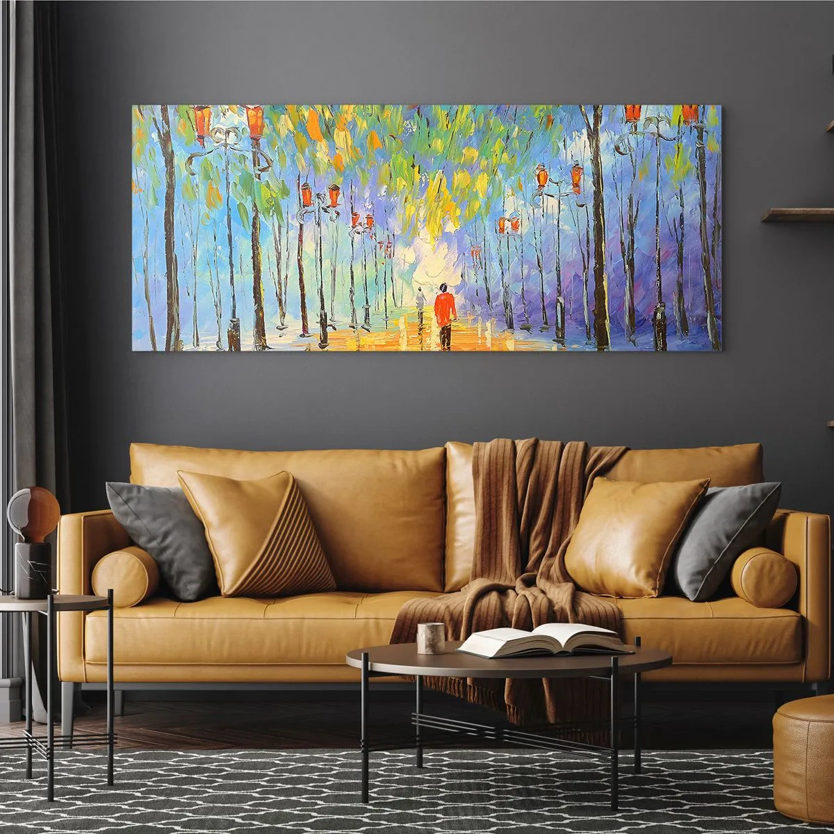 Glastavla - Bild på glas - Regnets nattvisa - 90x30 cm