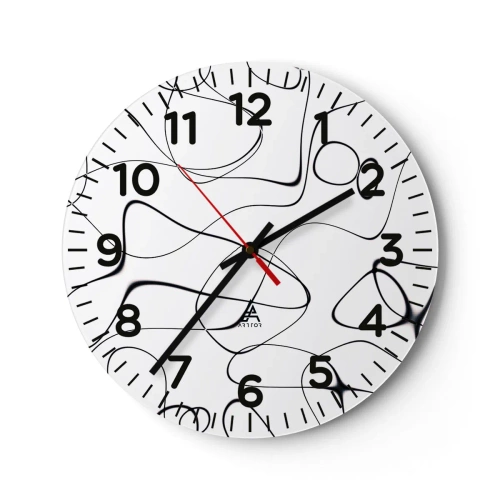 Väggklocka - Klocka på glas - Livets stigar, ödets tur - 30x30 cm