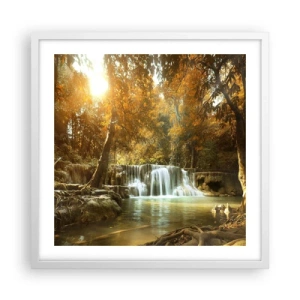 Affisch i vit ram - Parkkaskad - 50x50 cm