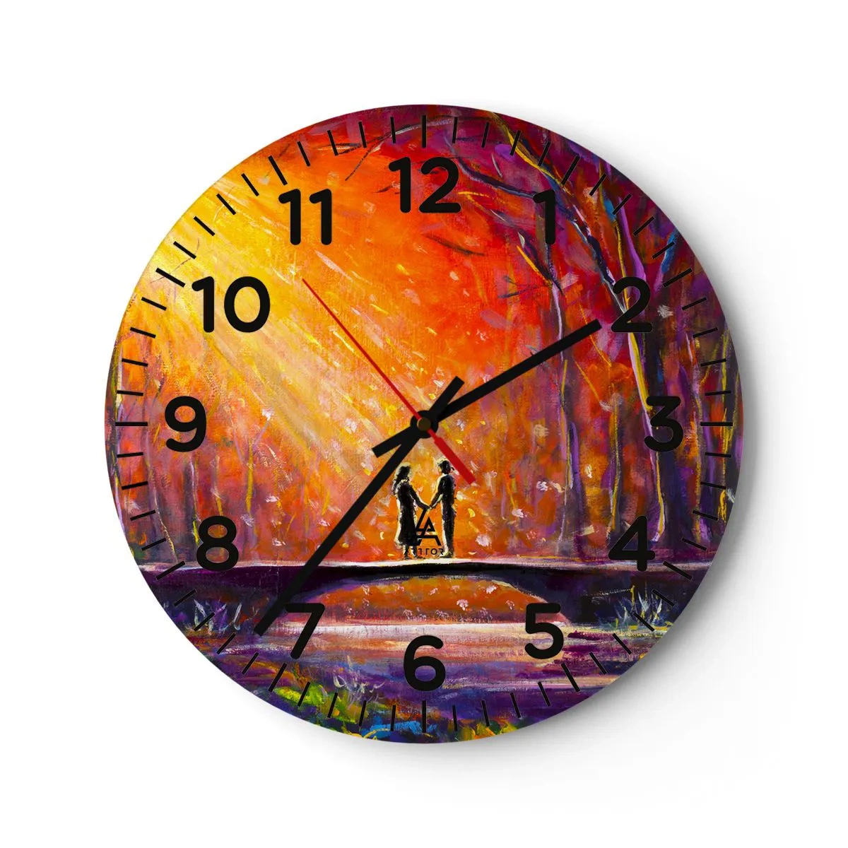 Väggklocka - Klocka på glas - Himlen älskar också dem - 30x30 cm