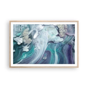 Affisch i ram av ljusek - Blåhetens strömmar - 91x61 cm