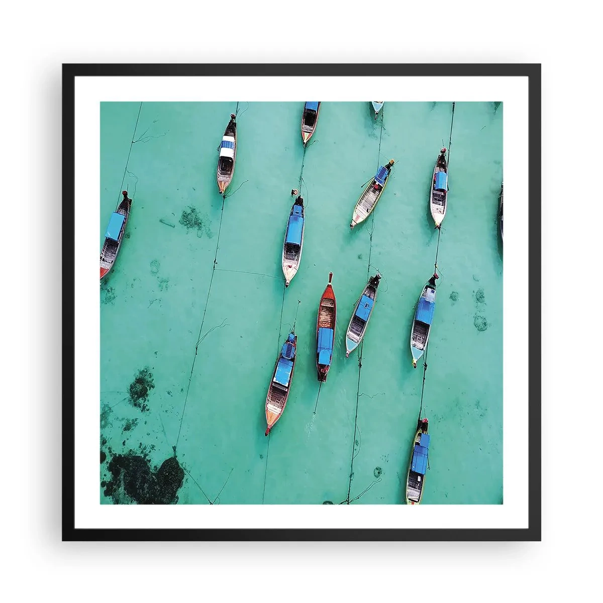 Affisch i svart ram - Under en glad väntan - 60x60 cm