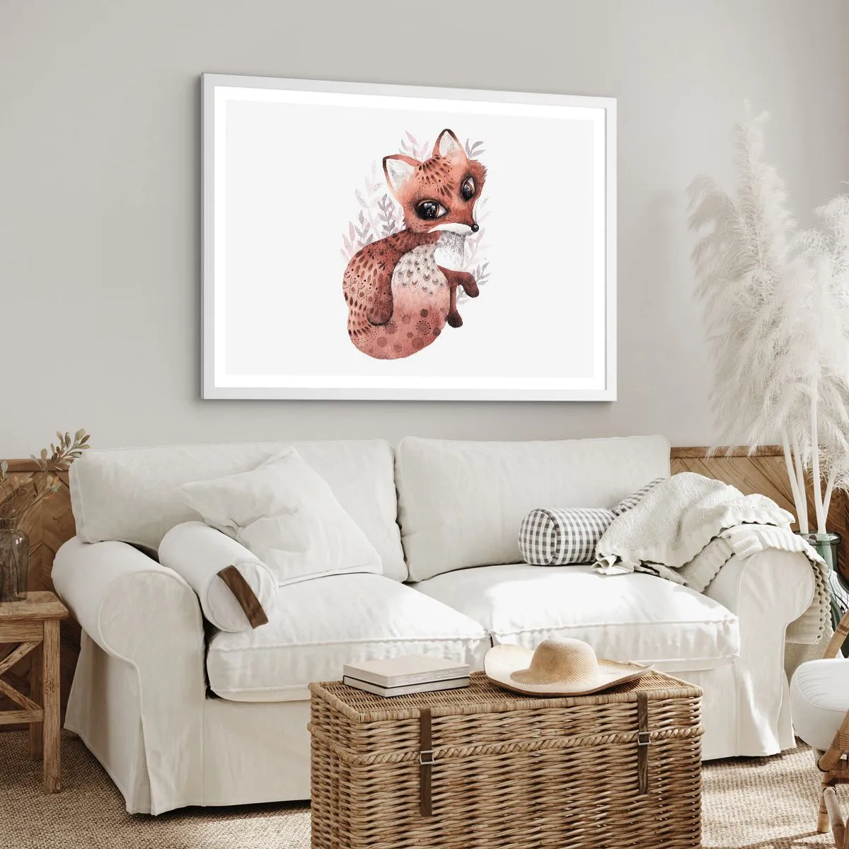 Affisch i vit ram - Bara älska - 100x70 cm