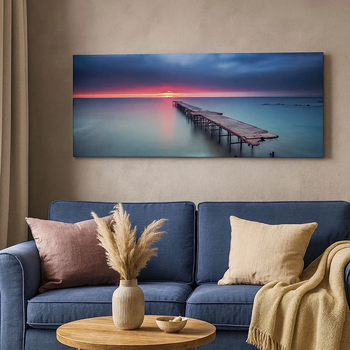 Canvastavla - Bild på duk - Mellan himlen och jorden - 100x40 cm