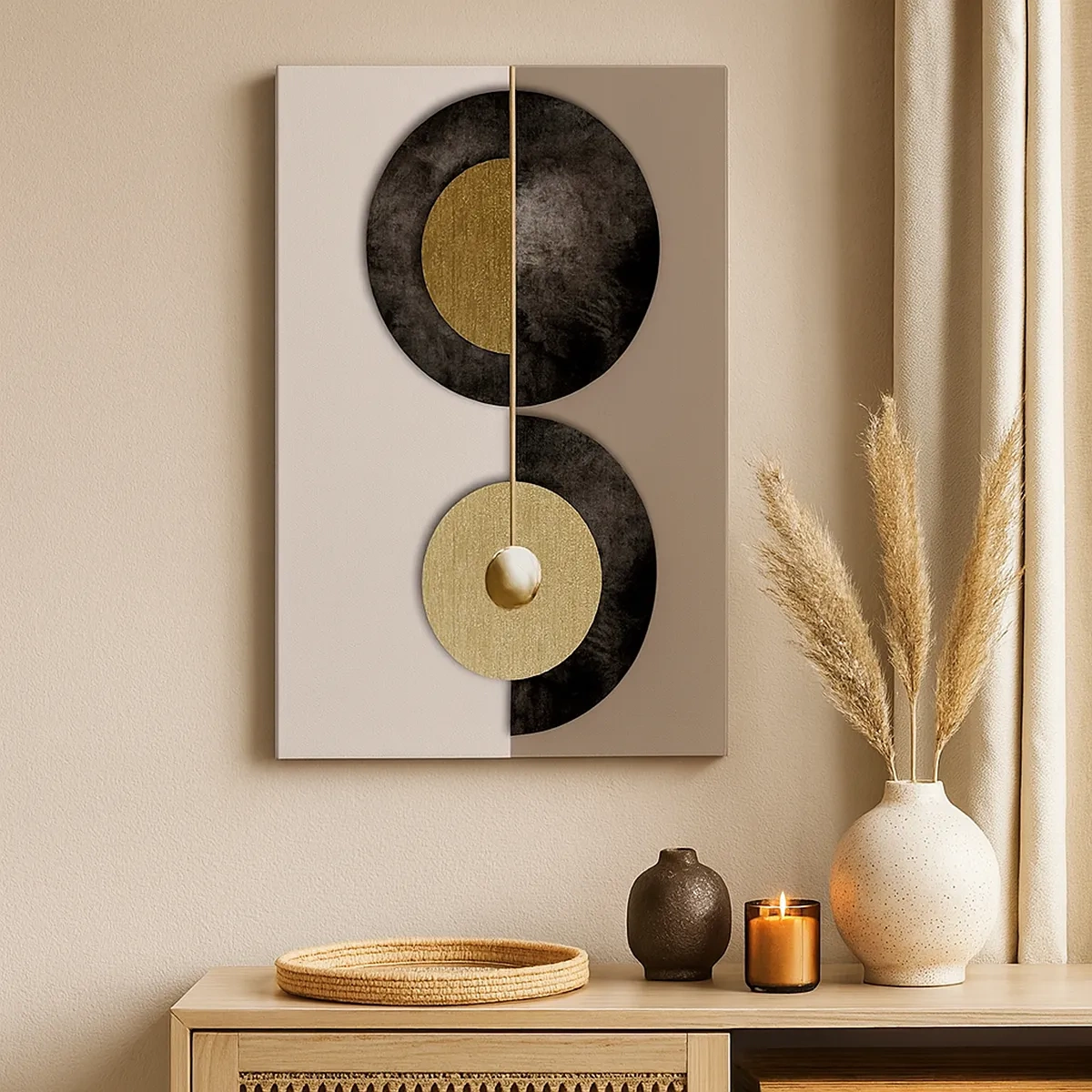 Canvastavla - Bild på duk - Variationer runt en cirkel - 50x70 cm