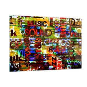 Glastavla - Bild på glas - Ljudets alla färger - 120x80 cm
