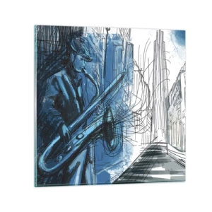 Glastavla - Bild på glas - Stadsrapsodi - 50x50 cm