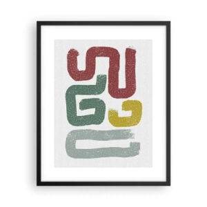 Affisch i svart ram - På ett okänt språk - 40x50 cm