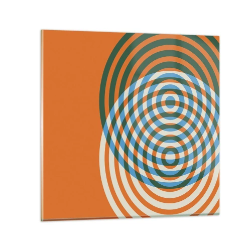 Glastavla - Bild på glas - Abstrakt cirkulär variation - 30x30 cm