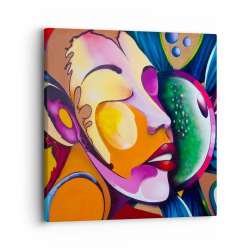 Canvastavla - Bild på duk - Känna på med färg - 30x30 cm