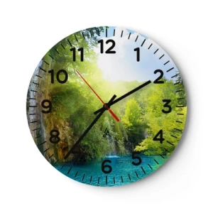 Väggklocka - Klocka på glas - Det måste vara Eden - 40x40 cm