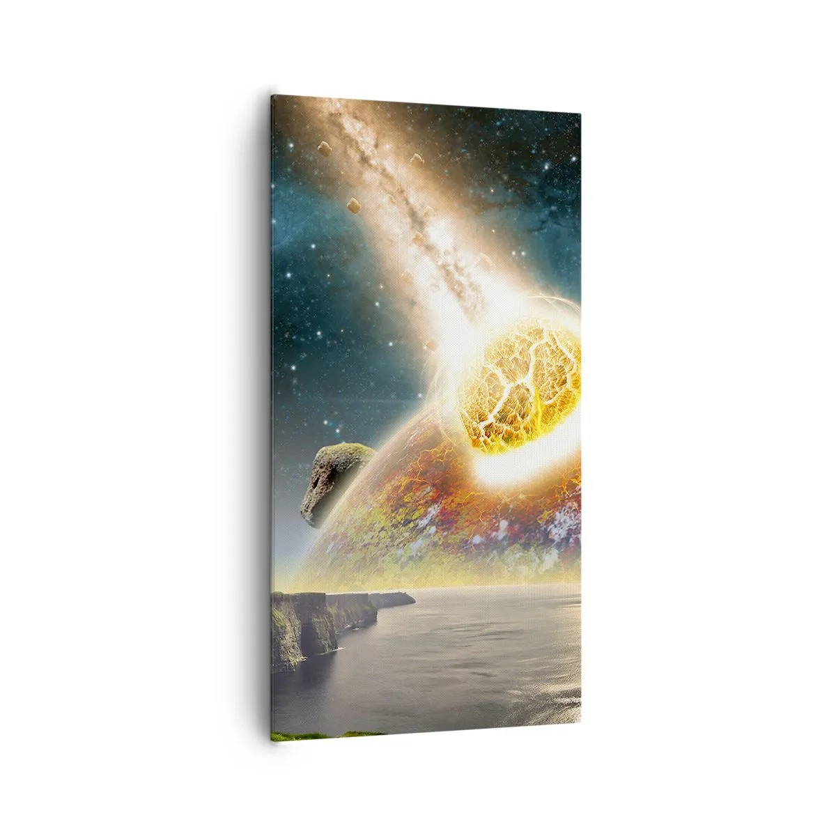 Canvastavla - Bild på duk - Rymddrama - 65x120 cm